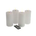 Set de 4 Bougies LED blanches 7,5x15 cm