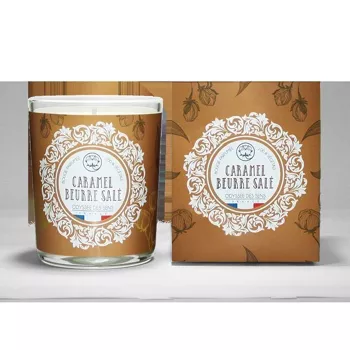 Bougie Mèche coton 180g CARAMEL BEURRE SALE