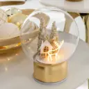 Boule verre led renne (12x12x16cm)