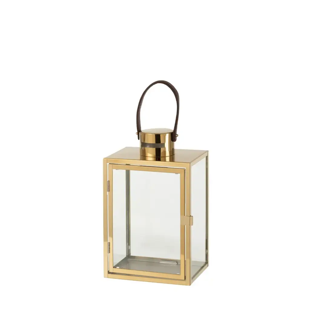 [JOL5180] Lanterne rectangle métal or H43cm