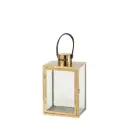 Lanterne rectangle métal or H43cm