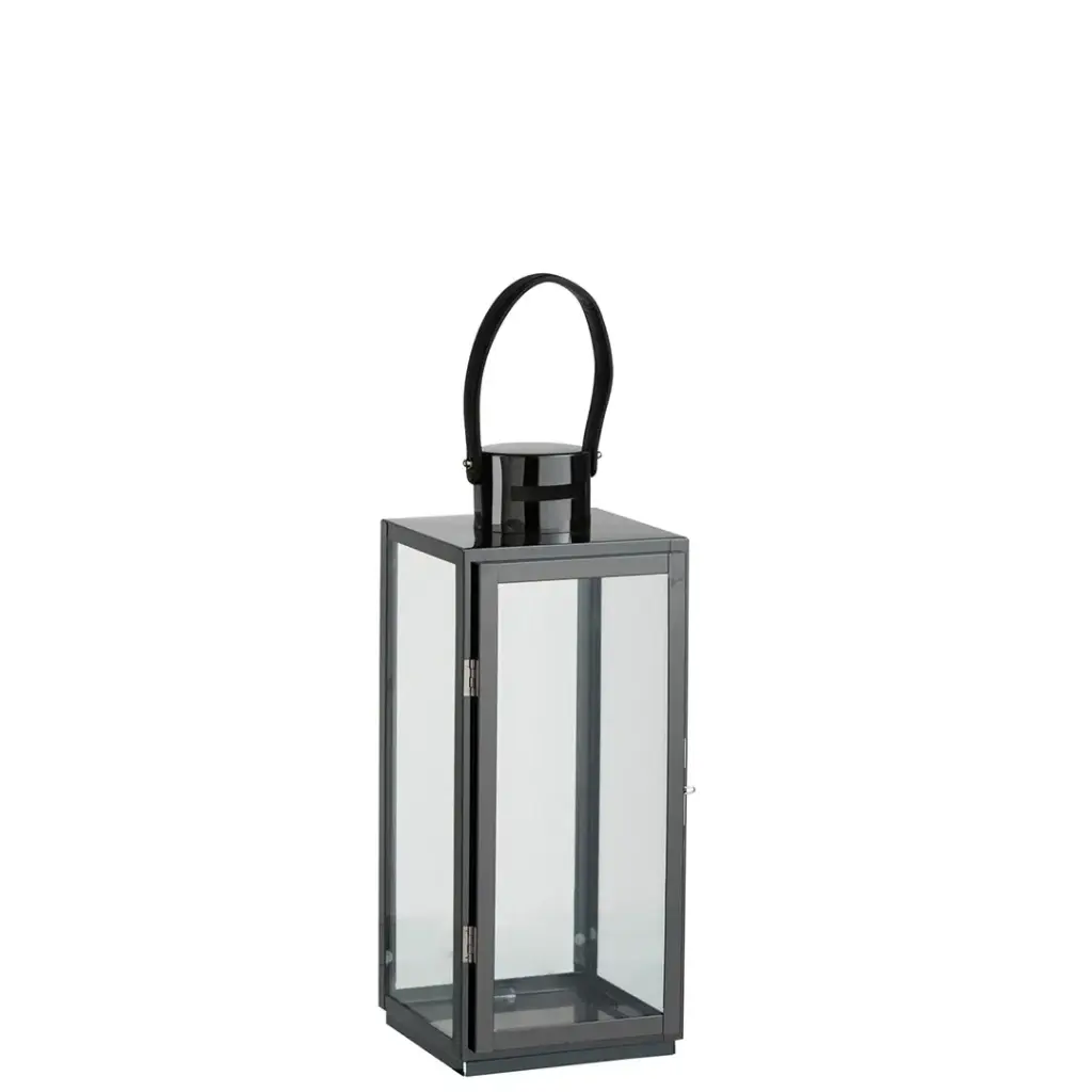 [JOL85480] Lanterne carrée metal noir H51cm
