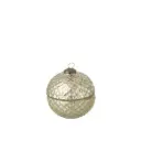 Bougie boule Noël verre argent gaufrée