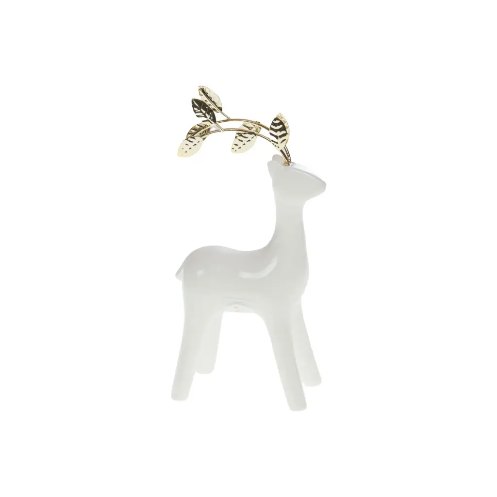 [CAD169303] Cerf céramique blanche PM