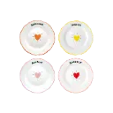 Set de 4 assiettes dessert amour cœur