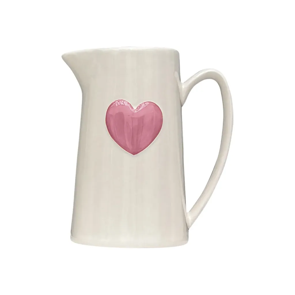 [OPJ017882] Vase pichet cœur rose