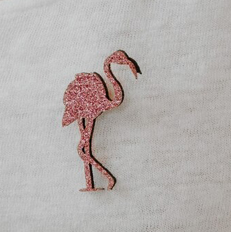Pin's paillettes  - Flamant - Rose