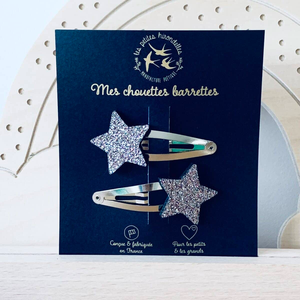 [LPH40] Barrettes doubles - Etoiles - Multicolore