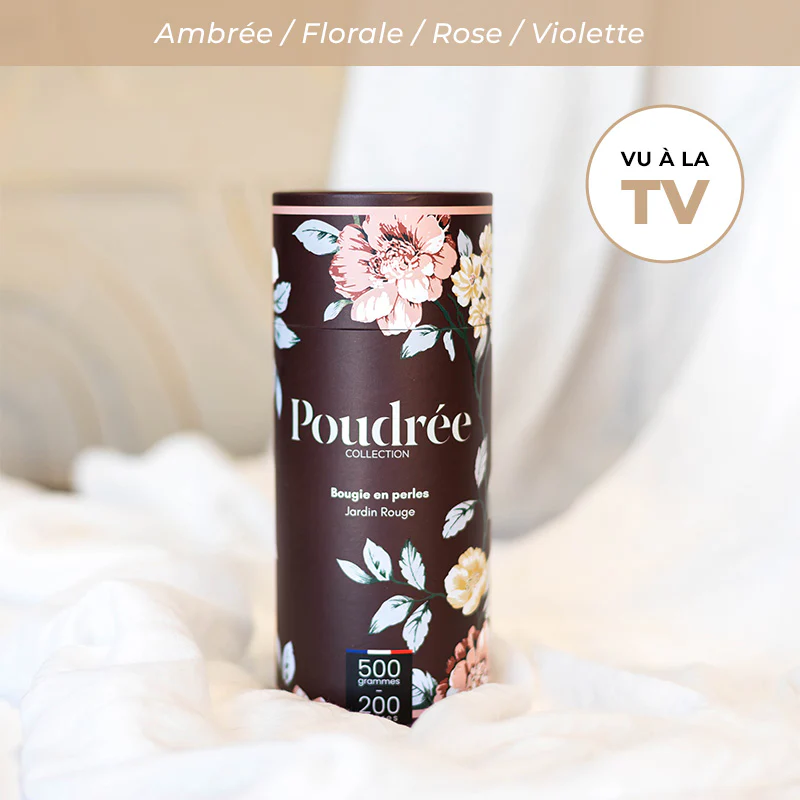 [POUCHJR] Bougie en perles - Jardin Rouge