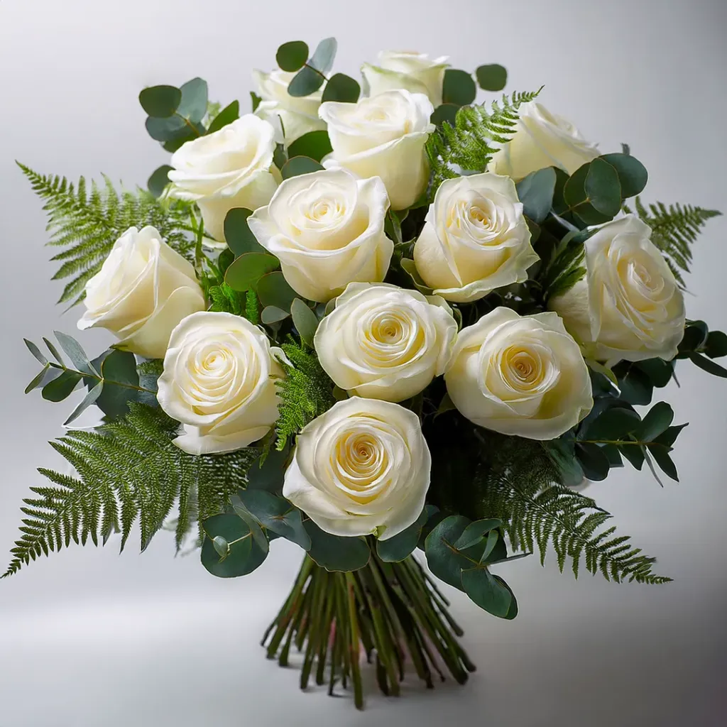 Bouquet composé de Rose - Pureté Blanche