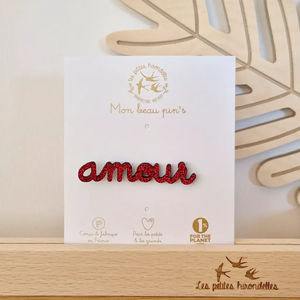 [LPH02] Pin's paillettes - Amour - Rouge