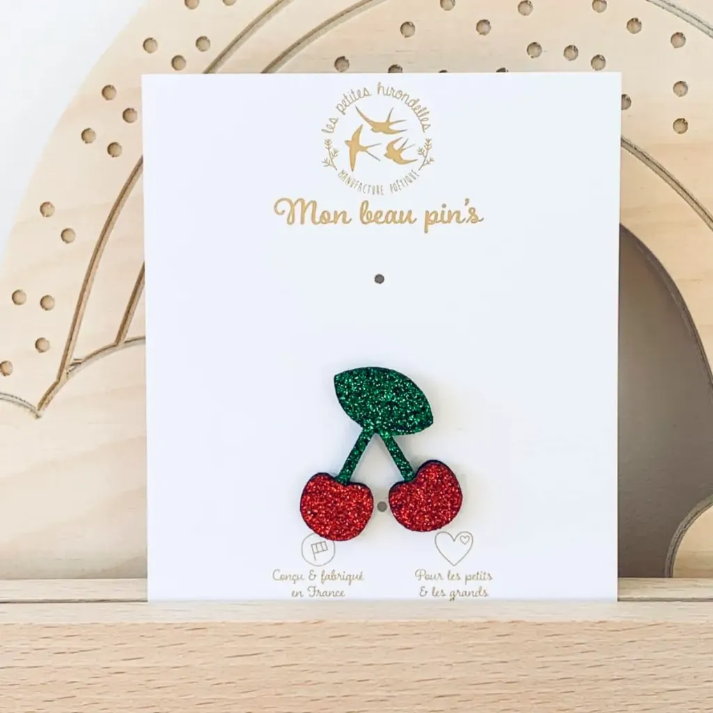 [LPH03] Pin's paillettes - Cerises - Rouge