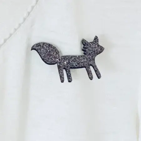 Broche paillettes - Renard - Multicolore