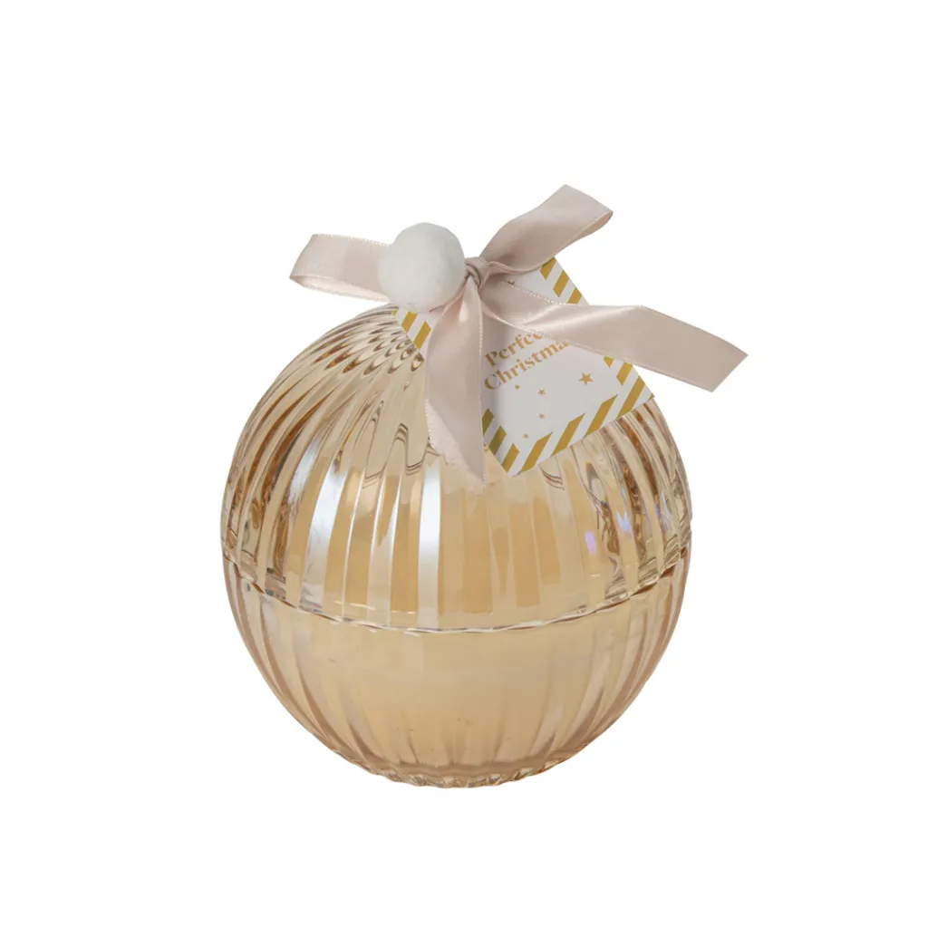 Bougie Boule Verre Or - 11x11x12.5