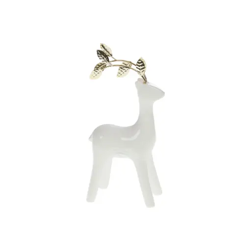 [CAD169303] Cerf céramique blanche PM